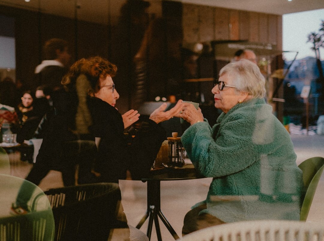 elderly woman sharing story