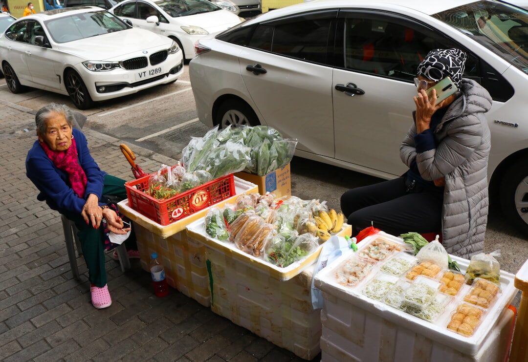 elderly women at market